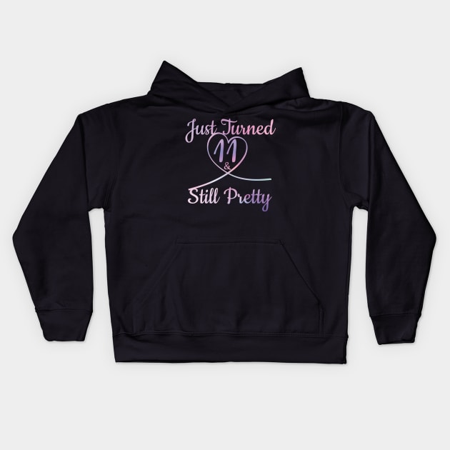 Born in 2007 Turned 11 Yrs. Still Pretty Birthday Girl Gift Kids Hoodie by Freid